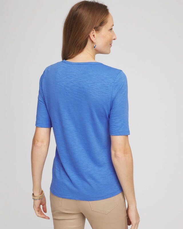 Slub Crewneck Button Tee - image 3